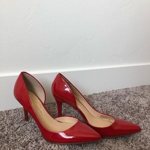Red D’Orsay Patent Pump